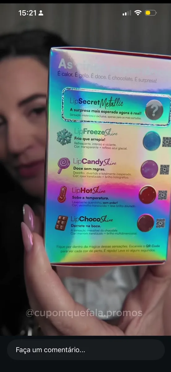 Os glosses da coleção Metallic da MBOOM lado a lado