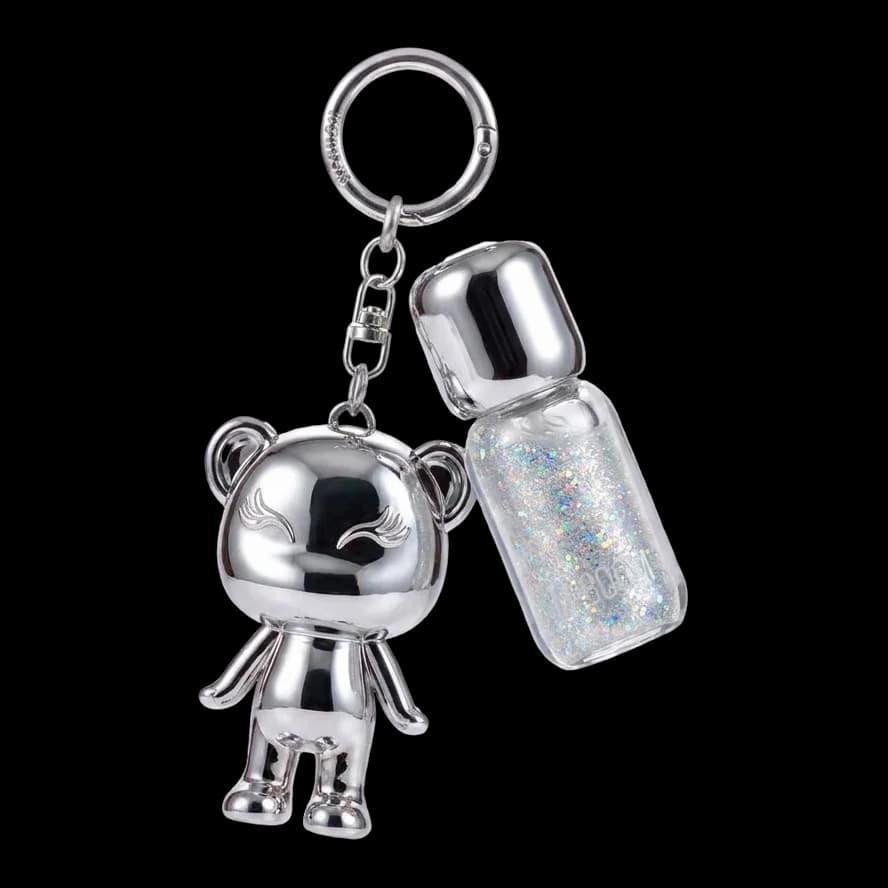 Mboomie prata cromado com o gloss LipSecret Metallic de glitter prata