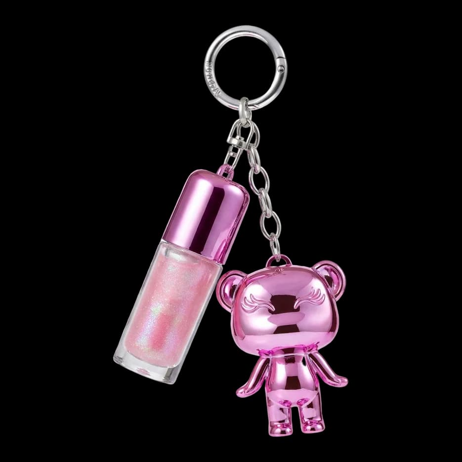 Pode vir: Mboomie rosa cromado com o gloss LipCandy Shine no chaveiro
