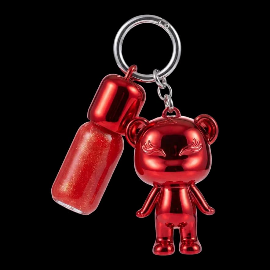 Pode vir: Mboomie vermelho cromado com o gloss LipHot Shine no chaveiro